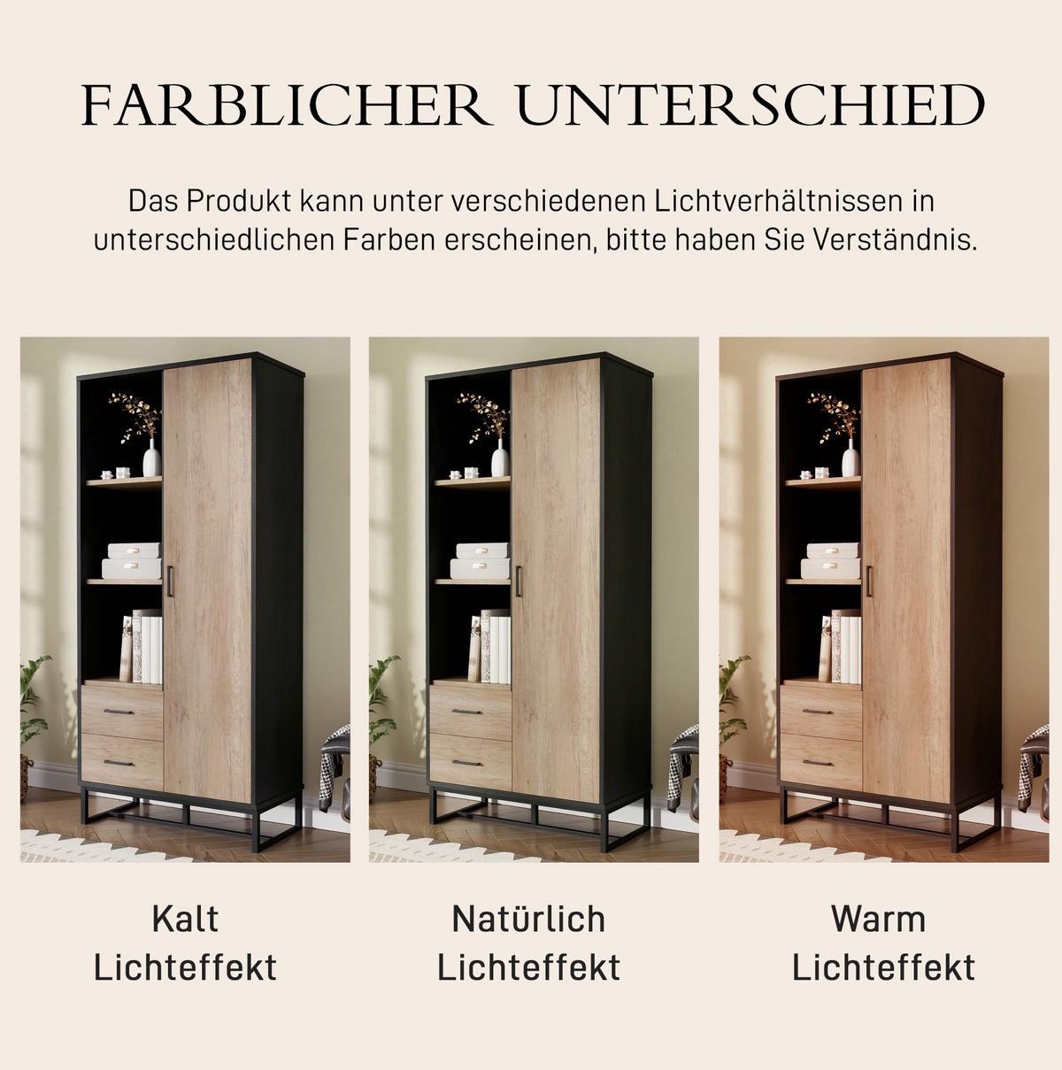 HIGHBOARD 80/180/40 cm Schwarz/Holzfarbe aus MDF mit 2 Schubladen - Schwarz, Holzwerkstoff (40/180/80cm) - OKMYHOME