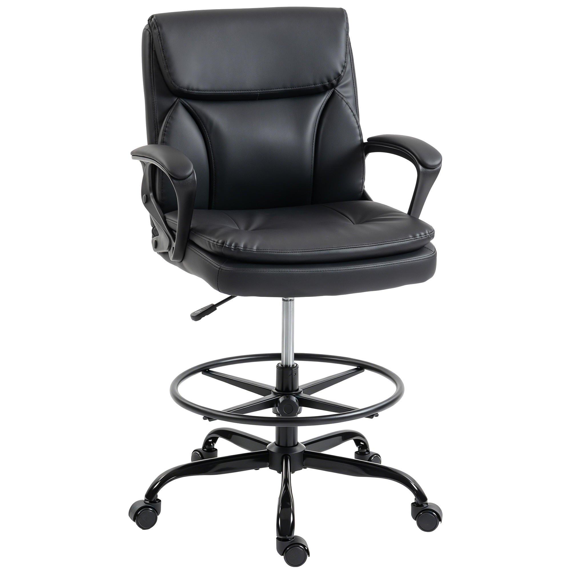 DREHSTUHL DE-11870 höhenverstellbar mit Fußstütze Schwarz - Schwarz, Metall (61/108/61cm) - ComfortXL