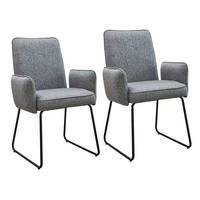 ESSZIMMERSTÜHLE 2ER-SET ALBA - Grau, Metall (62/92/52cm) - SVITA