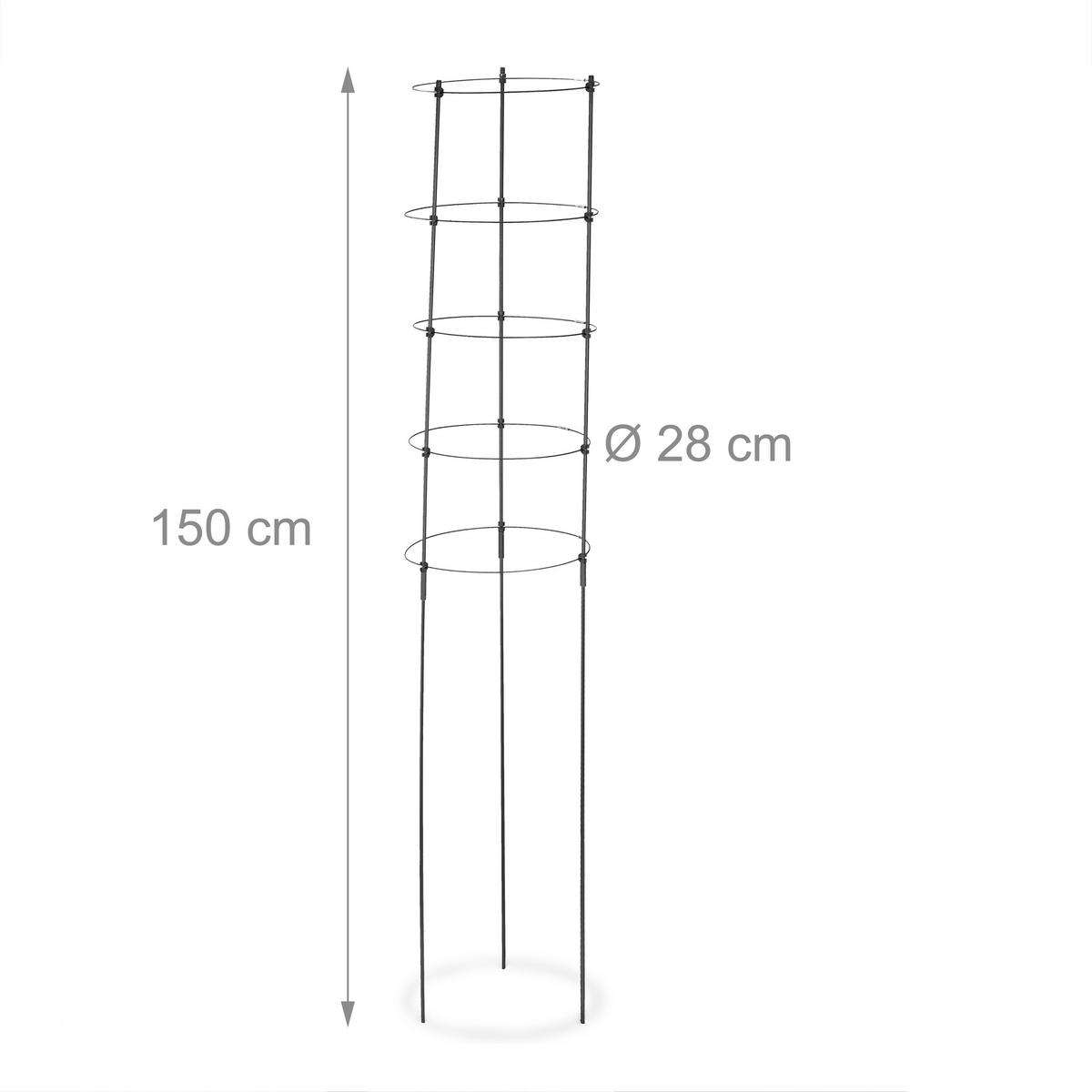 3xRANKHILFE - Schwarz, Kunststoff/Metall (28/150/28cm) - Relaxdays