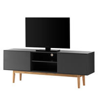 TV-LOWBOARD - Eichefarben/Grau, Holzwerkstoff (160/59/40cm) - home24