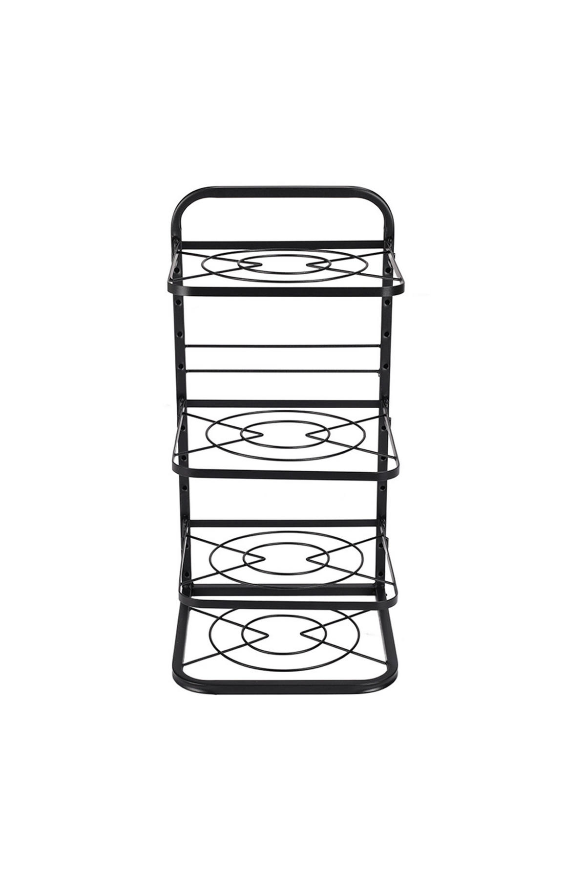 TOPFREGAL 4-stufig aus Eisen in Schwarz Stabile Sturktur Gute Luftzirkulation Shutzschichtung 26,5 x 26 x 52,5 cm - Schwarz, Metall (26.5/52.5/26cm) - Livingandhome