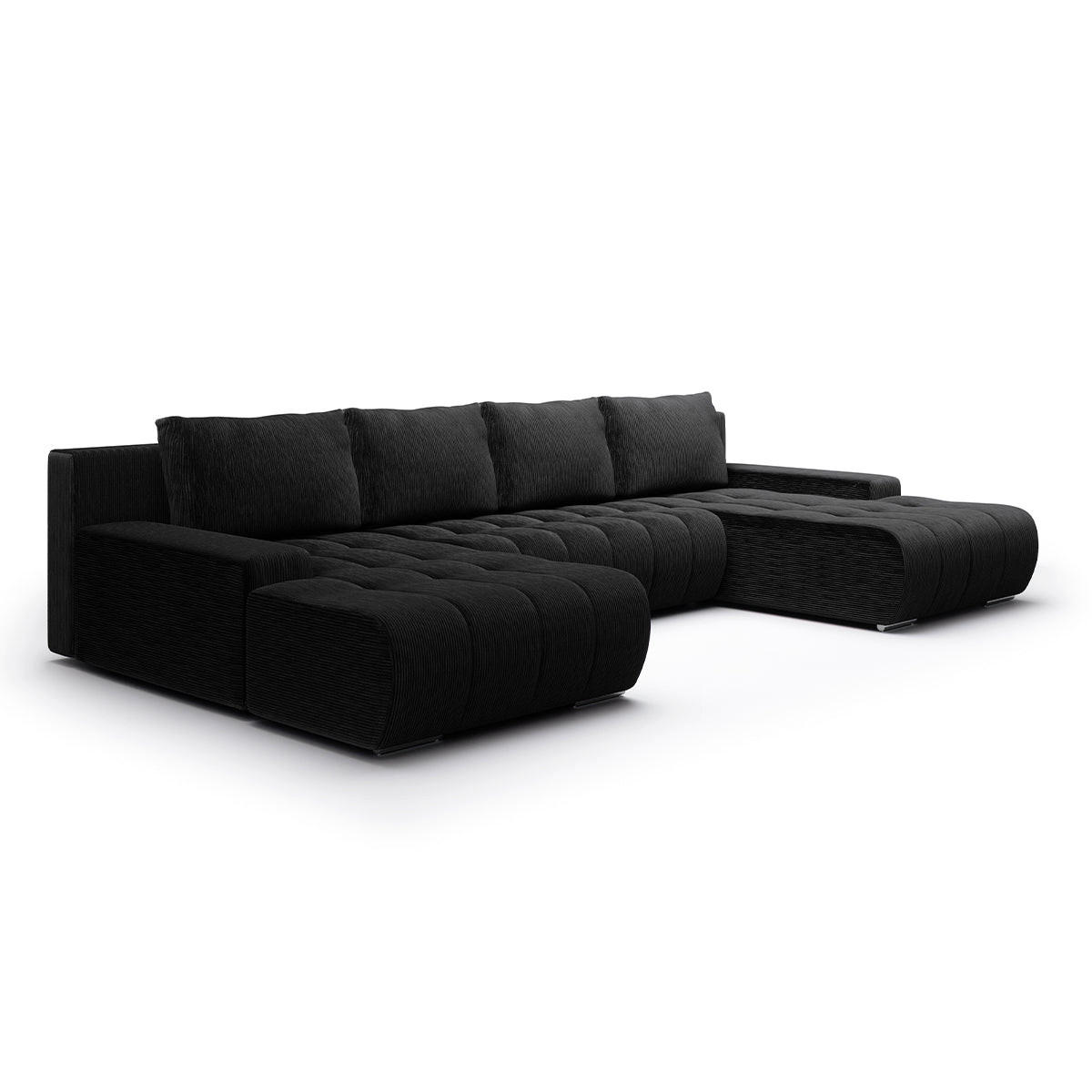 Petits-meubles Panoramasofa Schwarz 350x85x185 cm