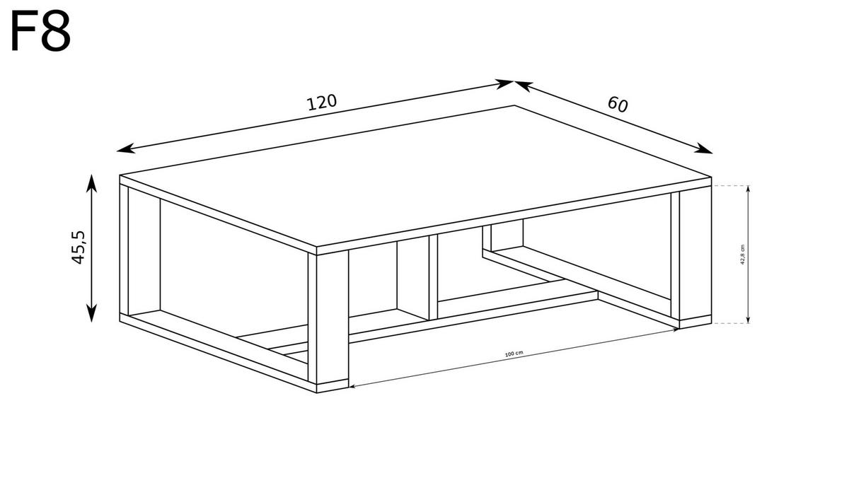 COUCHTISCH Fonti F-8 Karamell-Eiche - Eichefarben, Holzwerkstoff (60/120/45.5cm)