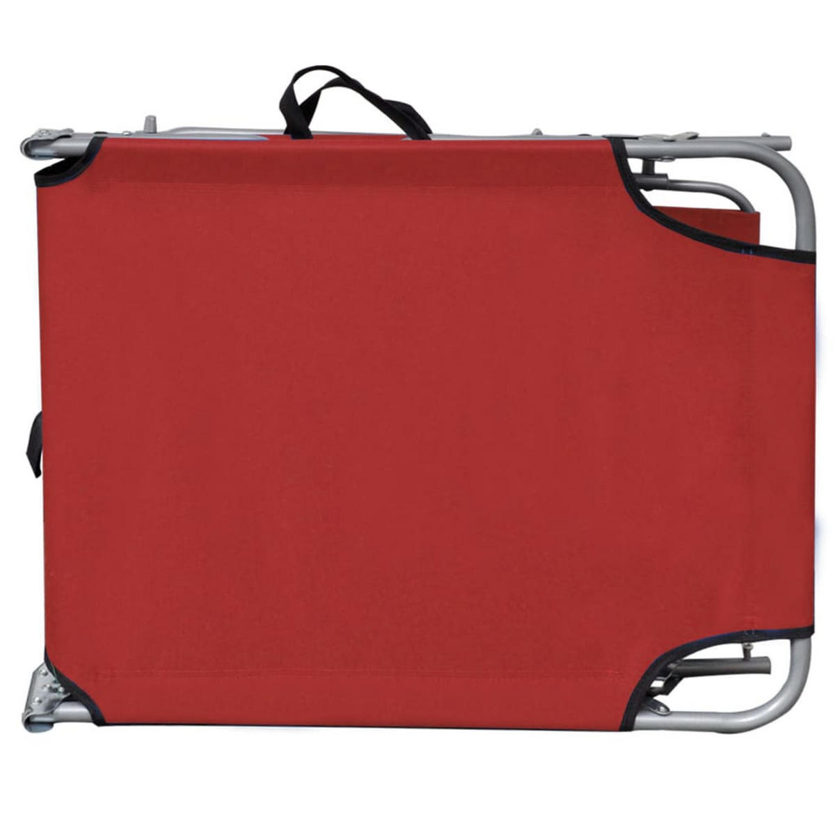 KLAPPLIEGE mit Sonnendach Rot Aluminium - Rot, Textil (57.5/27/188.5cm) - furnicato