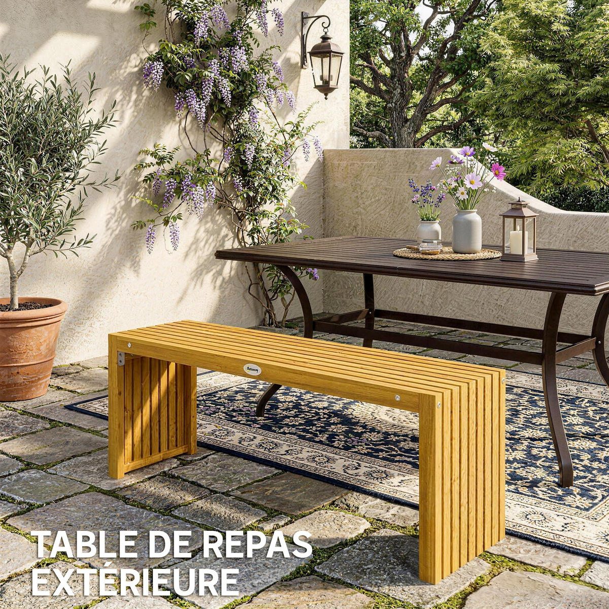 GARTENBANK DE-17795 2-Sitzer mit Lattenrost Natur - Naturfarben, Holz (110/45/30cm) - ComfortXL