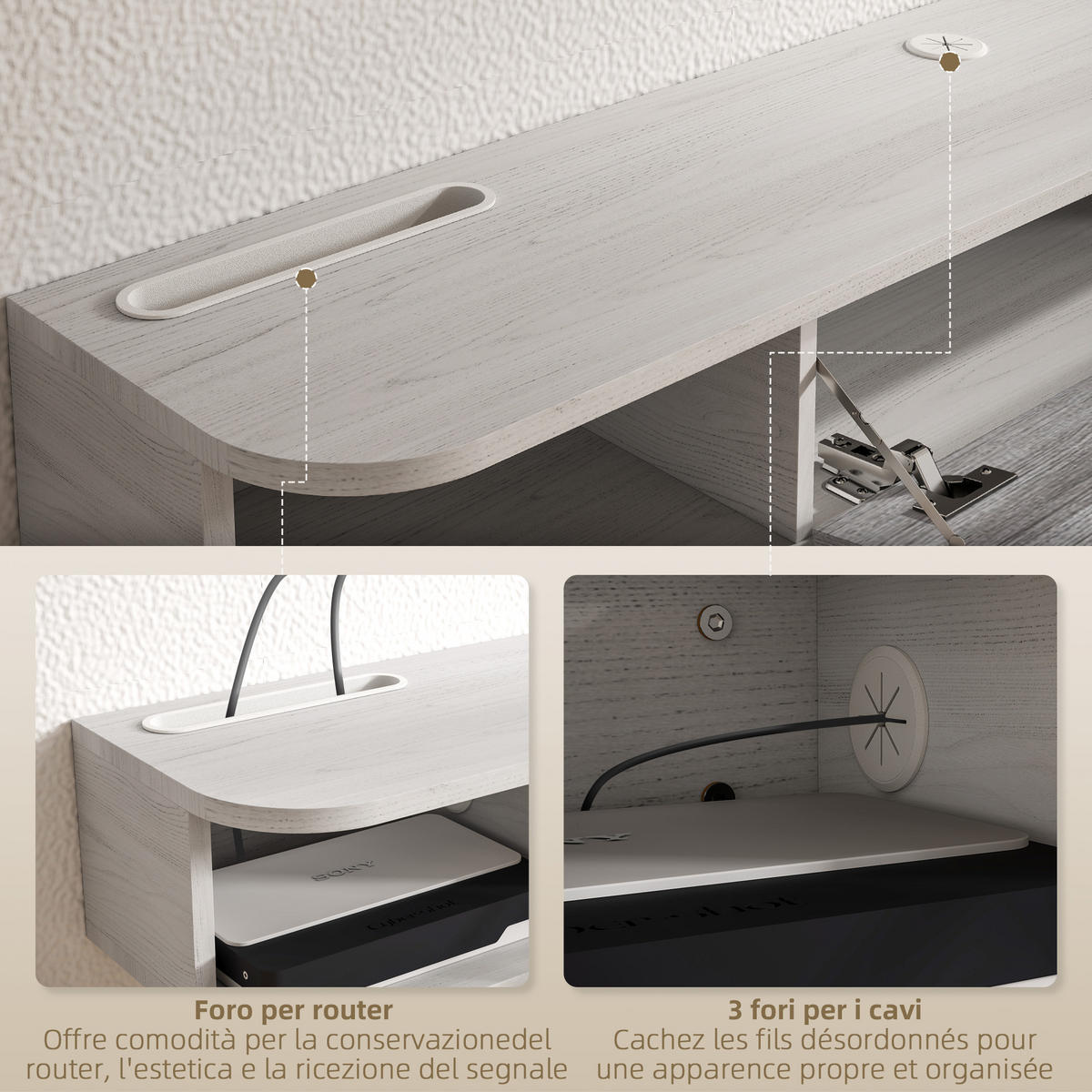 TV-MÖBEL Multicolor 1 Stück - Multicolor, Holzwerkstoff (120/16/26cm) - GiPP