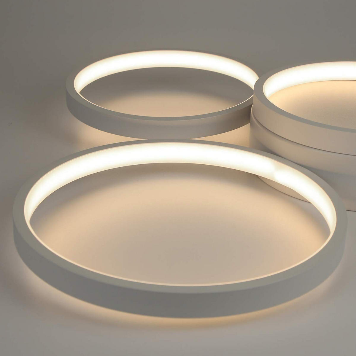 LED-DECKENLEUCHTE Dreiring 44/36/6 cm - Weiß, Metall (44/36/6cm) - Nettlife
