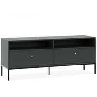 TV-LOWBOARD TILA, Schwarz - Schwarz, Holzwerkstoff (150/60/40cm) - KONSIMO®