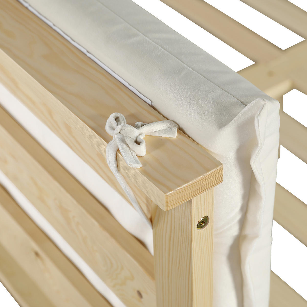 POLSTERBETT 140/200 mit gepolsterter Rückenlehne, stabilen Lattenrosten und breiten Bettbeinen in Natur - Beige/Naturfarben, Holzwerkstoff/Textil (140/200cm) - EVRYAE