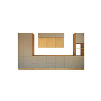 KÜCHENZEILE 460 cm - Nexa KÜ-LN-003 - in Beige & Woodline / Matt - Beige/Schwarz, Holz/Metall (460/212/58cm) - ROYAL24_MARKT