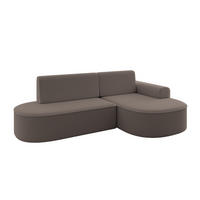 ECKSOFA mit Schlaffunktion und Bettkasten Ottomane Rechts MARI-L1-S - 283x167x85 cm Braun Bouclé - Schwarz/Braun, Holzwerkstoff/Kunststoff (167/283cm) - ALTDECOR