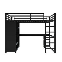 HOCHBETT Metall 160/200 cm Schwarz - Schwarz, Metall - Raumix