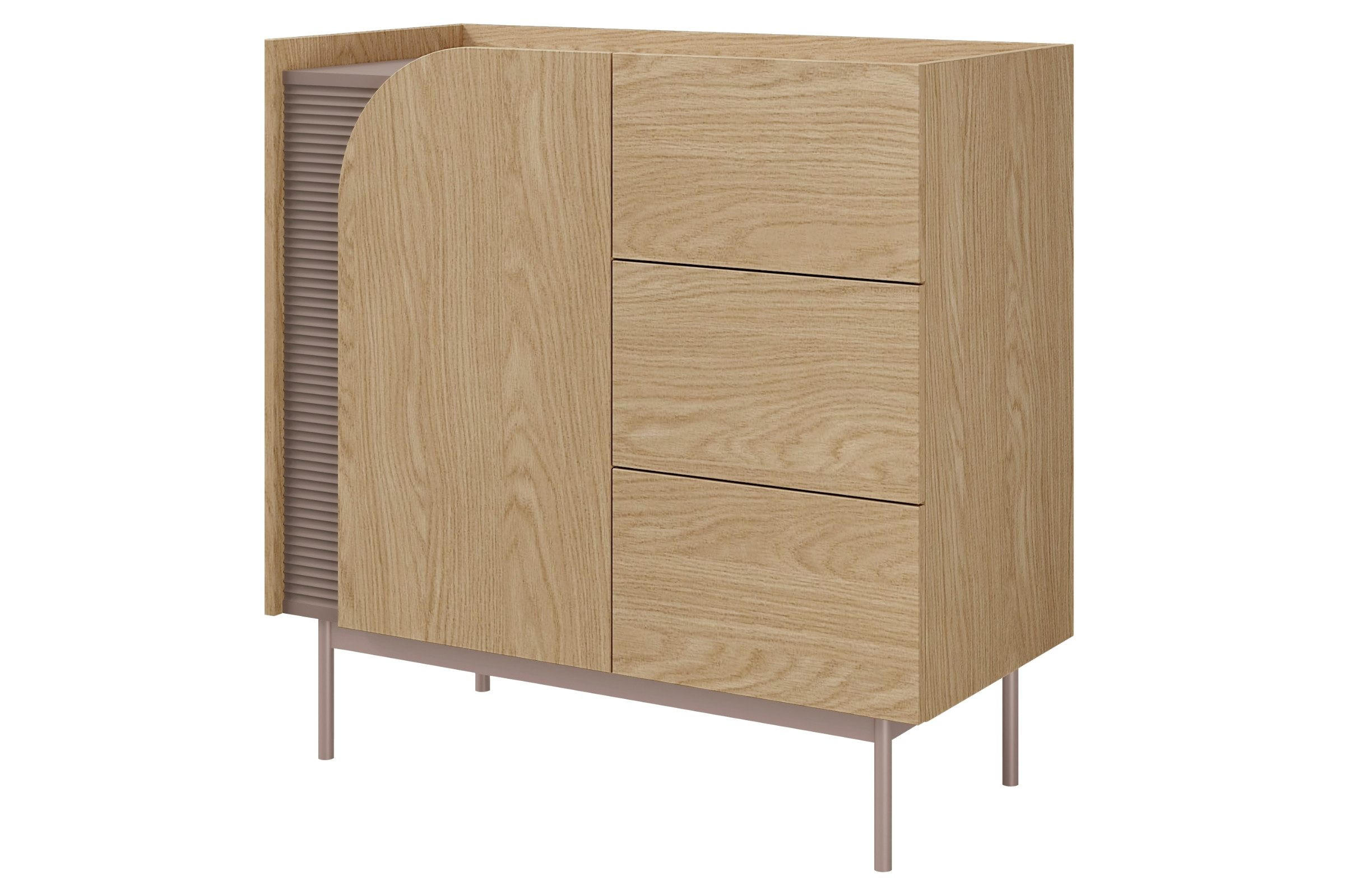 KOMMODE CARLO 08 90/90/42 cm in Frühlingseiche / Toffee - Eichefarben, Holzwerkstoff (90/90/42cm) - Deine Möbel 24