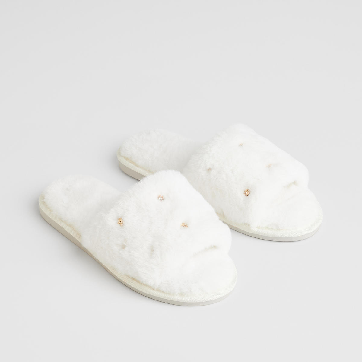 HAUSSCHUHE Warm NULINO, Weiß, 39/40, 1 Paar - Weiß, Textil (8.5/1/26cm) - home&you