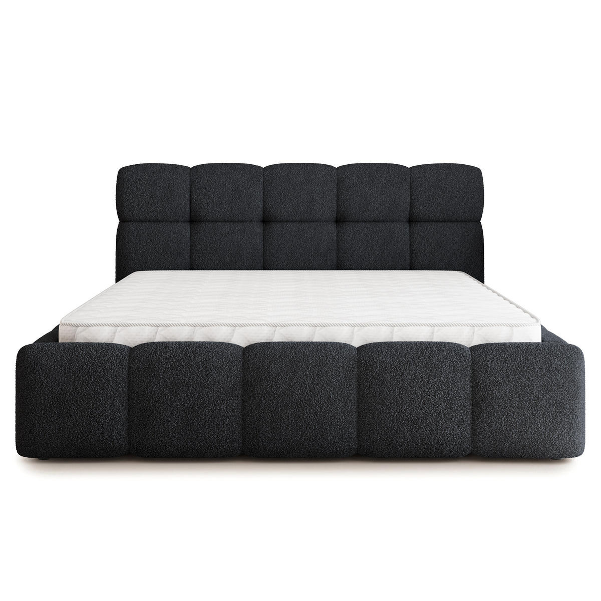 POLSTERBETT FARU Q 180x200 cm mit Bettkästen - Schwarz - Schwarz, Holz (180/200cm) - MASSENO