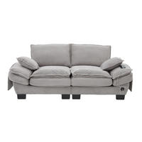 SOFA 2-Sitzer mit USB-C ca. 190 x 73 x 84 cm Cord Hellgrau - Hellgrau, Kunststoff (73/84/190cm) - Meubliv