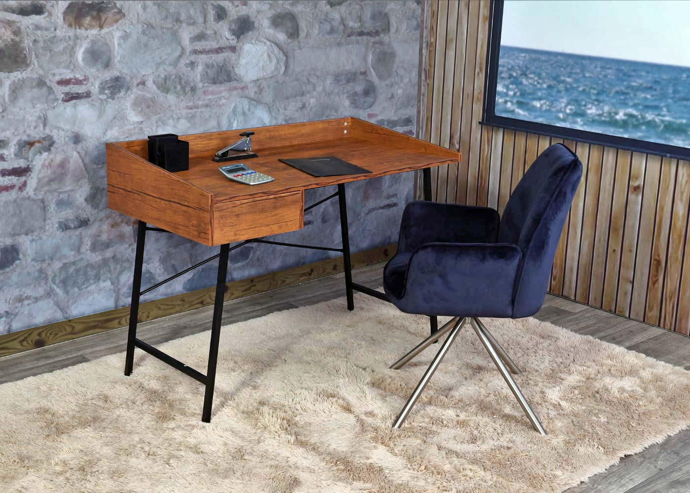 SCHREIBTISCH eckig Braun - Braun, Holz (60/114/98cm) - MCW