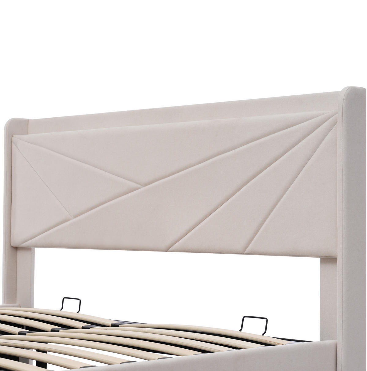BETT mit Bettkasten und USB 140x200 cm Beige mit Matratze - Beige, Metall (140/200cm) - Meubliv