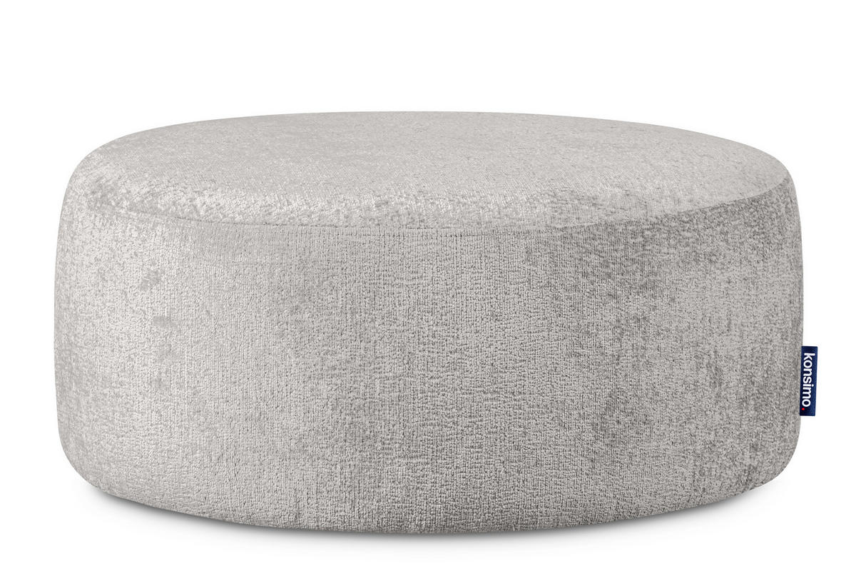 SITZHOCKER RAGGI mit 360° Drehfunktion, Aschgrau - Hellgrau/Grau, Textil (80/36/80cm) - KONSIMO®