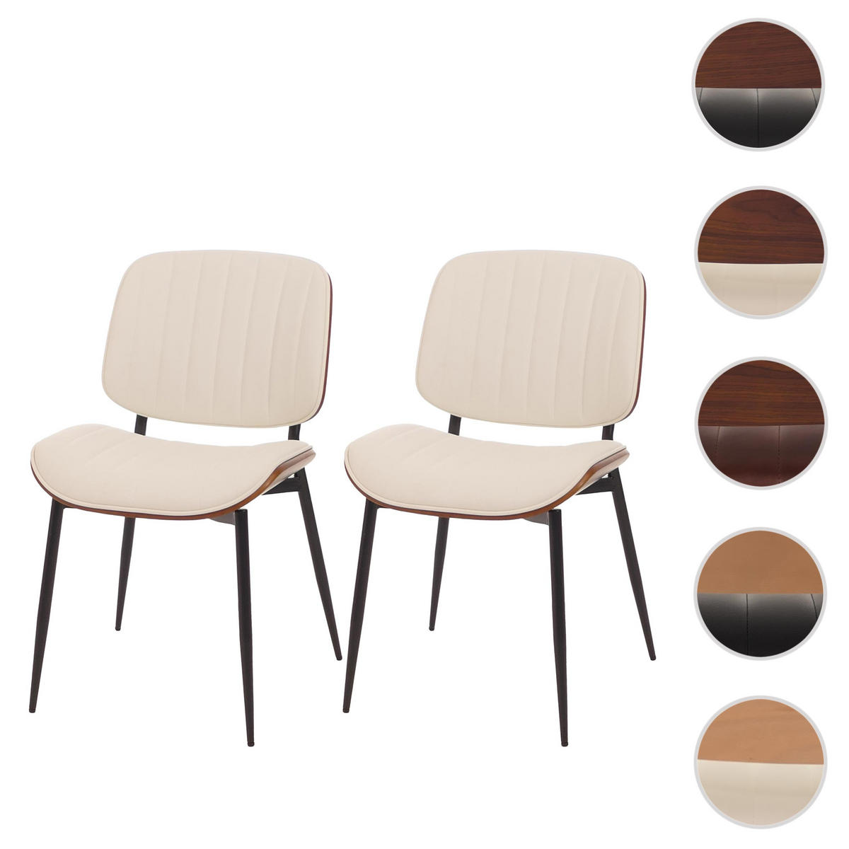 ESSZIMMERSTUHL Walnuss Dekor, Weiß - Walnussfarben/Weiß, Textil (49/83/52cm) - Jamb