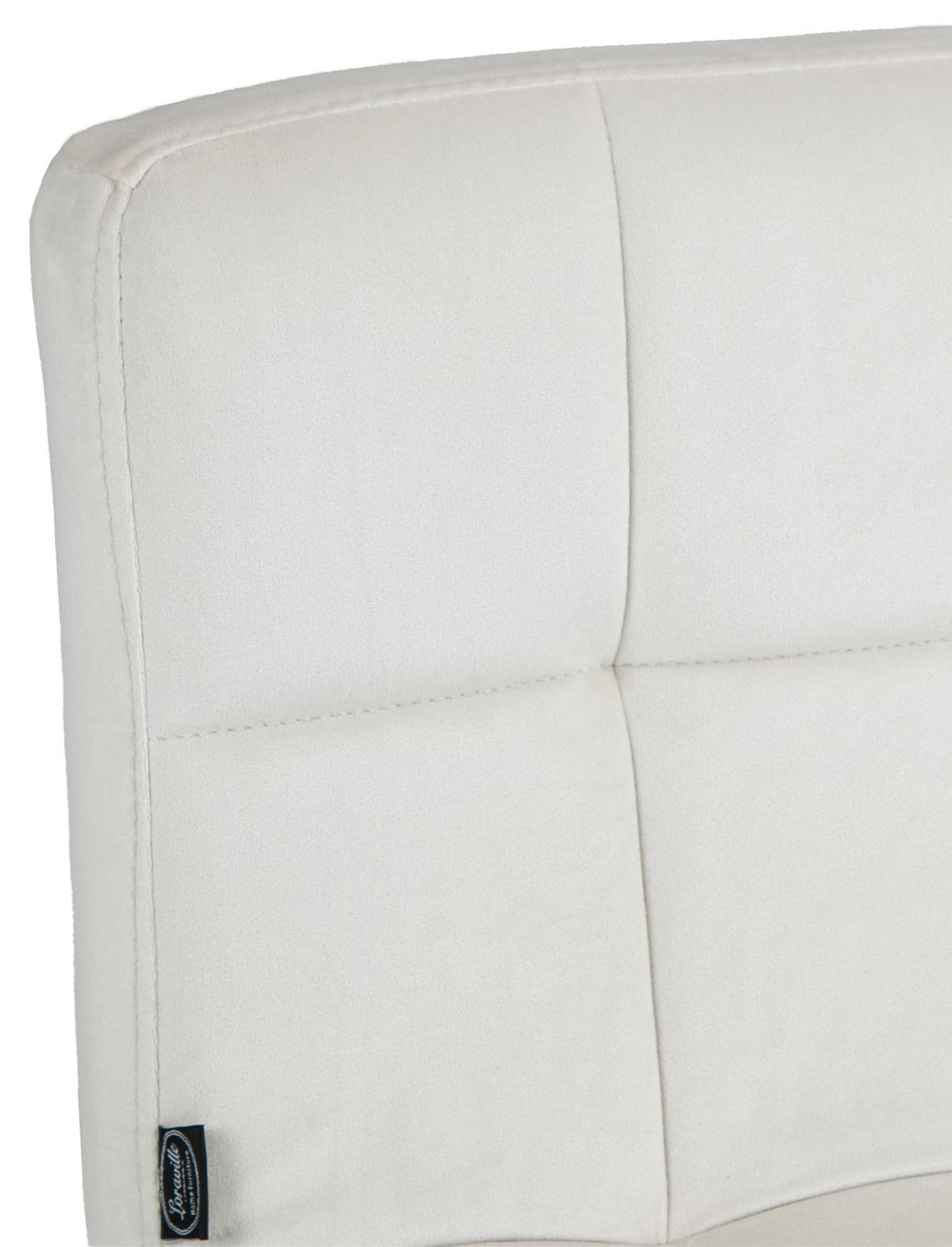 BARHOCKER Peran Samt weiß creme - Creme/Weiß, Textil/Metall (46/114/47cm) - TPFLiving