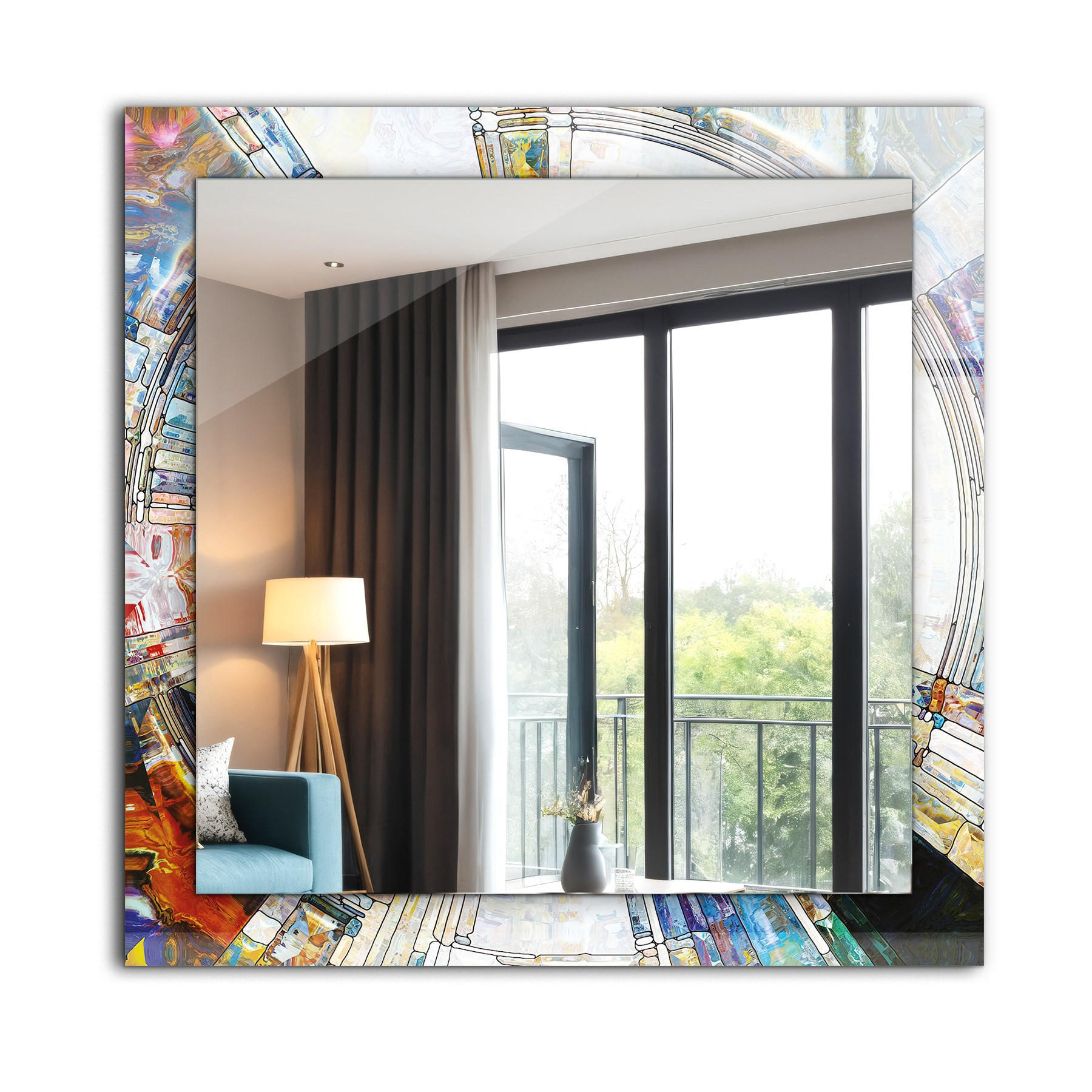 SPIEGEL 60 x 60 cm Rechteckig mit Aufdruck - Multicolor, Glas (60/60/0.4cm) - TULUP