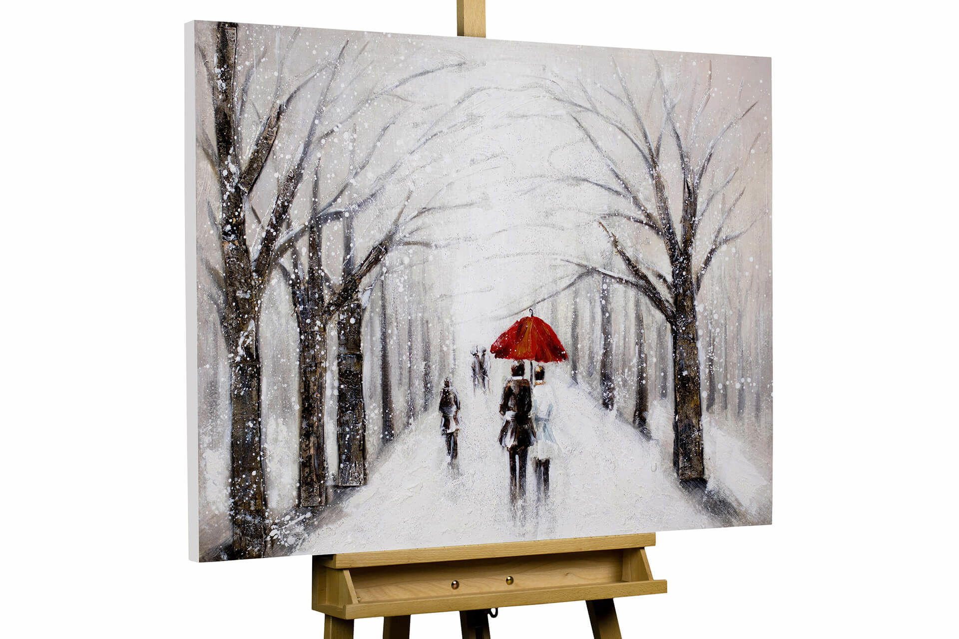 ACRYLBILD HANDGEMALT 100/75 cm - Braun/Grau, Holz/Textil (1.82/75cm) - KUNSTLOFT