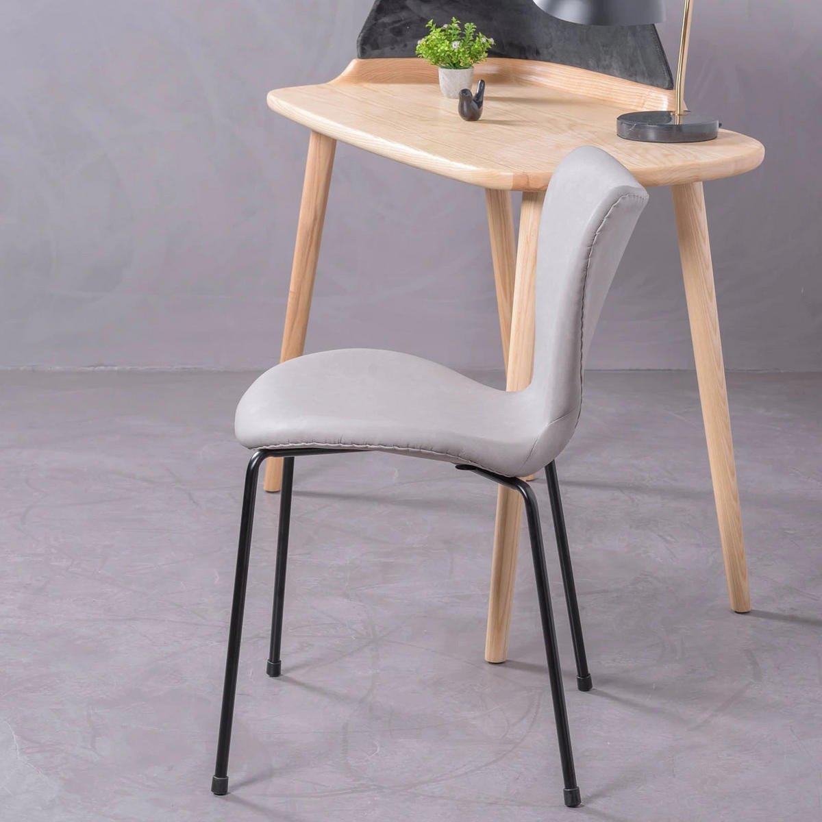 STUHL Kunstleder Grau - Grau, Textil (49/79/48cm) - Nest Dream