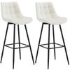 BARHOCKER 2er Set Samt creme - Creme/Schwarz, Textil/Metall (47/106/52cm) - CLP