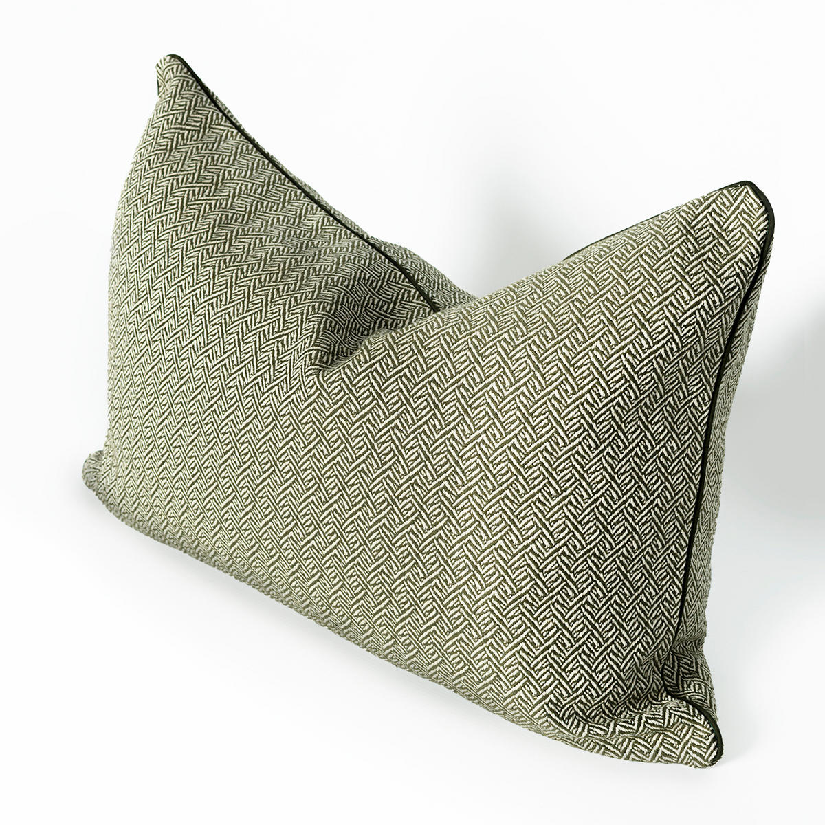 KISSENBEZUG dekorativ herringbone 60x40 cm olivgrün - Olivgrün, Textil (40/60cm) - Happy Friday