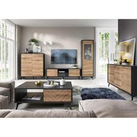 WOHNZIMMER-SET 5-TLG. Dale-160 - Schwarz, Holzwerkstoff (567/178/68cm) - Lomado