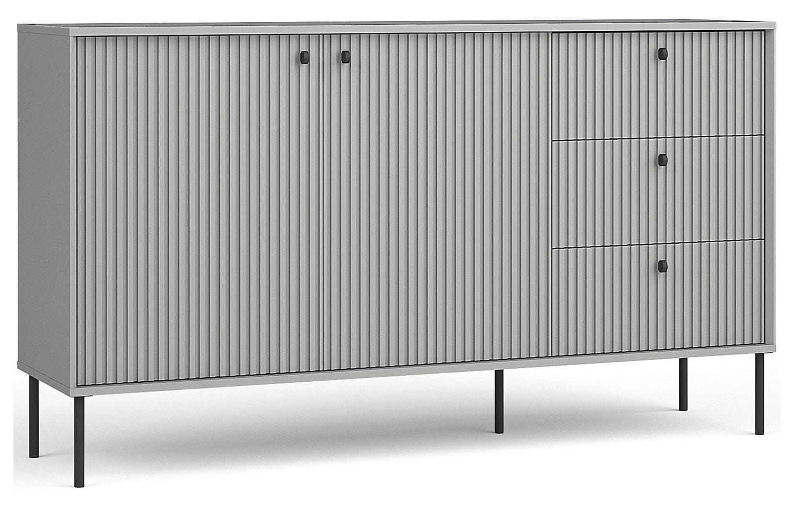 Feldmann-Wohnen Kommode Grau, Schwarz 157x90x41 cm