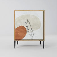 SIDEBOARD TRANQUIL TWIG, Eichefarben, 57,5x42x72,5 cm, Schwarze Metallfüße - Eichefarben/Multicolor, Holzwerkstoff/Metall (57.5/72.5/42cm) - SpaceRebels