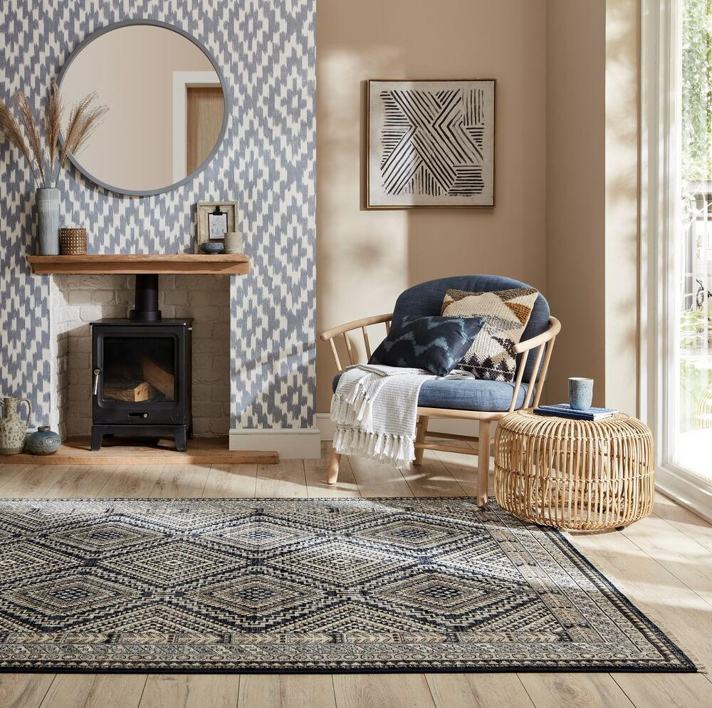 TEPPICH Traditionell-Design, mit Fransen KELVIN, Blau 200x304 cm - Blau, Textil (200/304cm) - KADIMA DESIGN