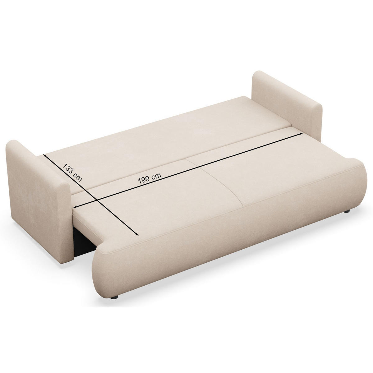 SCHLAFSOFA Ovo Mini Olivgrün Chenille Easy Clean - Schwarz/Olivgrün, Kunststoff/Textil (226/90/97cm) - Selsey