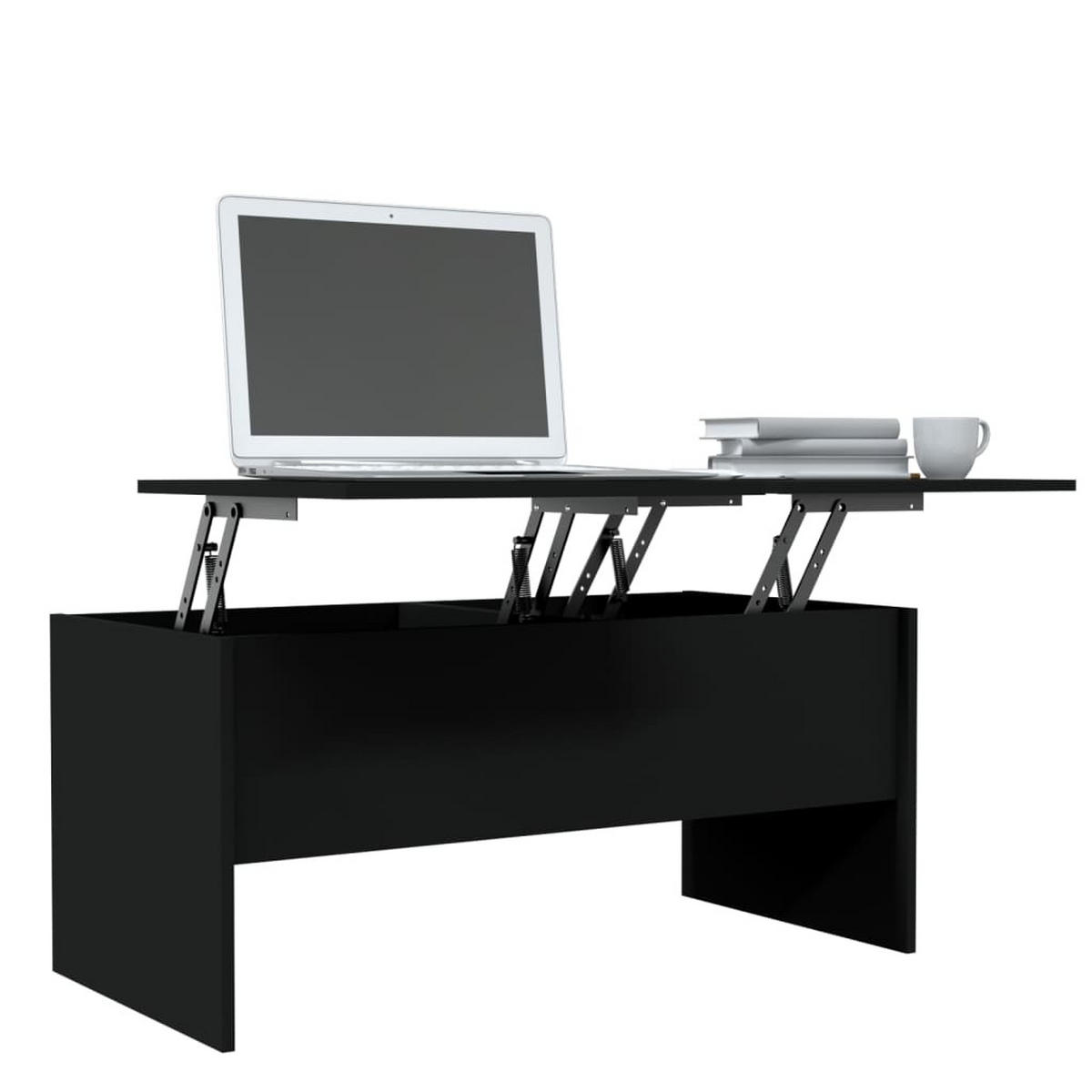 COUCHTISCH Schwarz 102x50,5x46,5 cm Holzwerkstoff - Schwarz, Holzwerkstoff (102/50.5/46.5cm) - furnicato