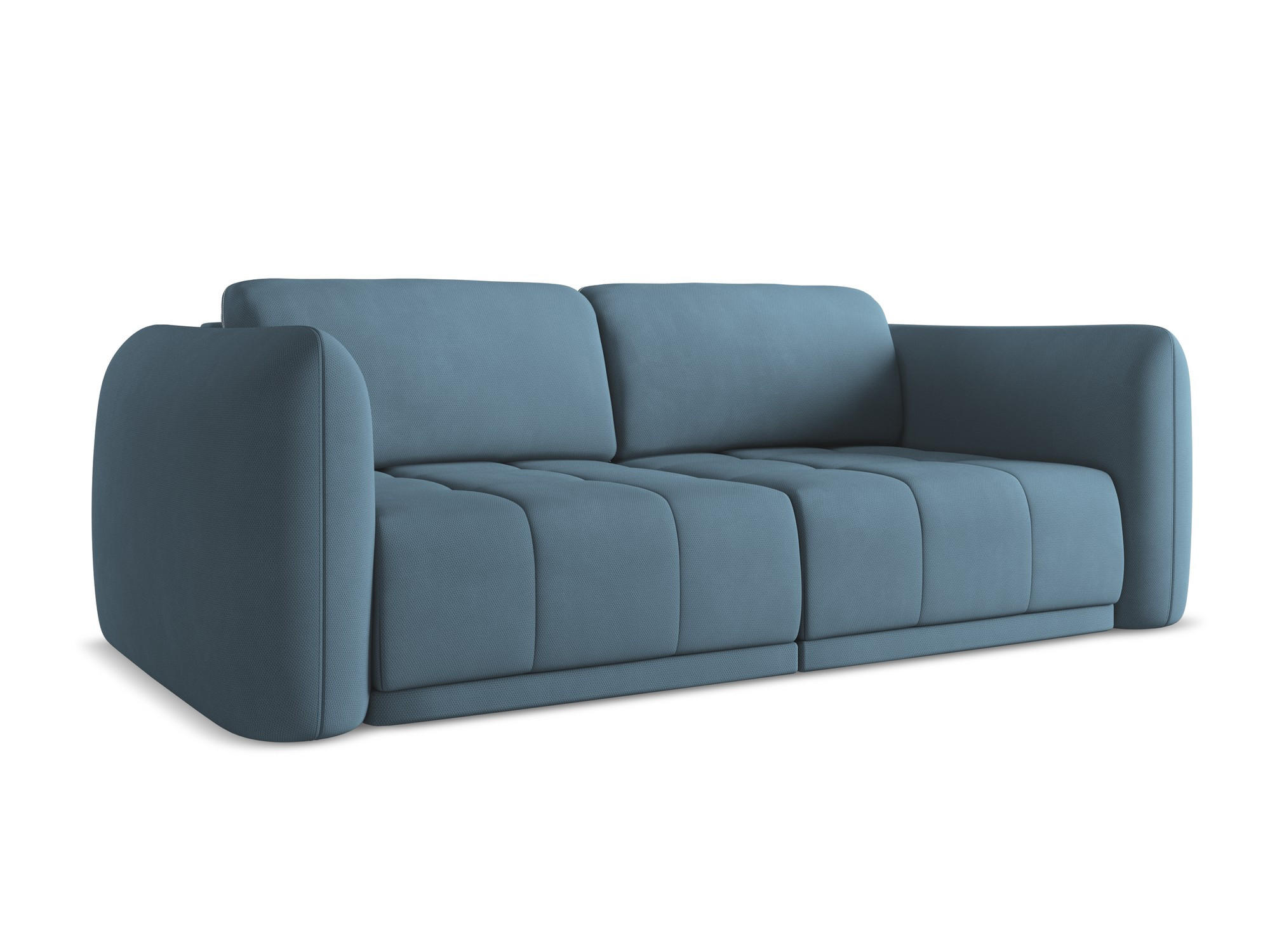 3-SITZER SOFA Chenille Stoff Blau - Blau/Blaugrau, Kunststoff/Textil (210/74/105cm) - Makamii