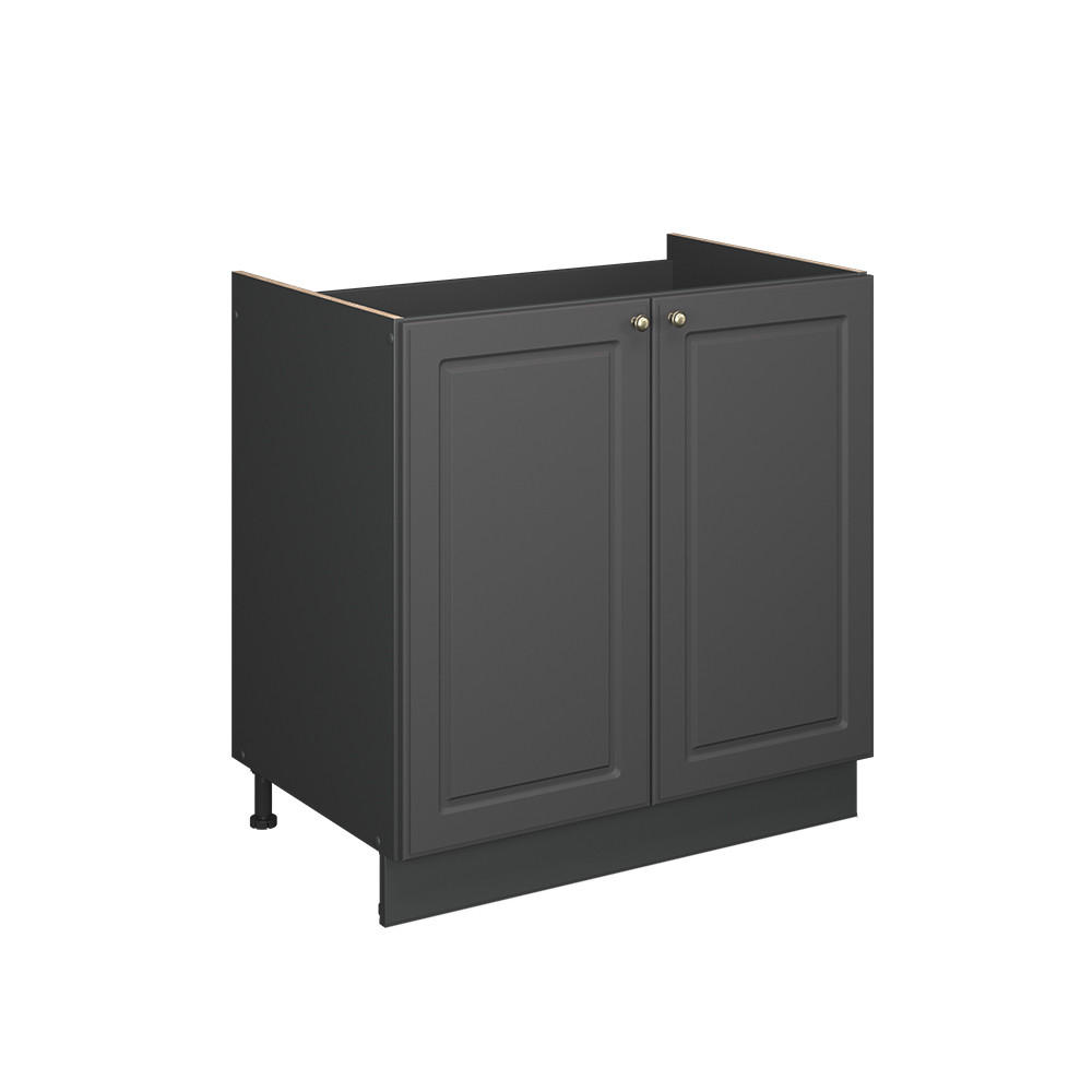 DISKBÄNKSSKÅP Fame-Line Herrgård i antracitguld 80 cm , AP Oak Antracit, Antracit 82/80/60 cm