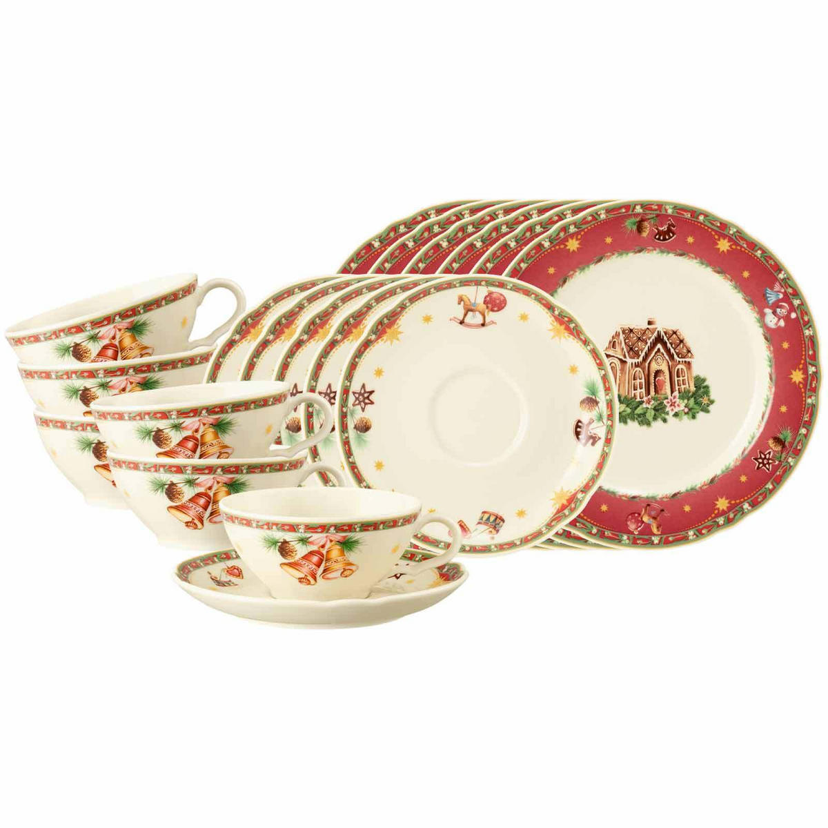 TEESERVICE Marieluise Weihnachtsnostalgie creme 18er Set - Creme, Keramik (1/1/1cm) - Seltmann Weiden