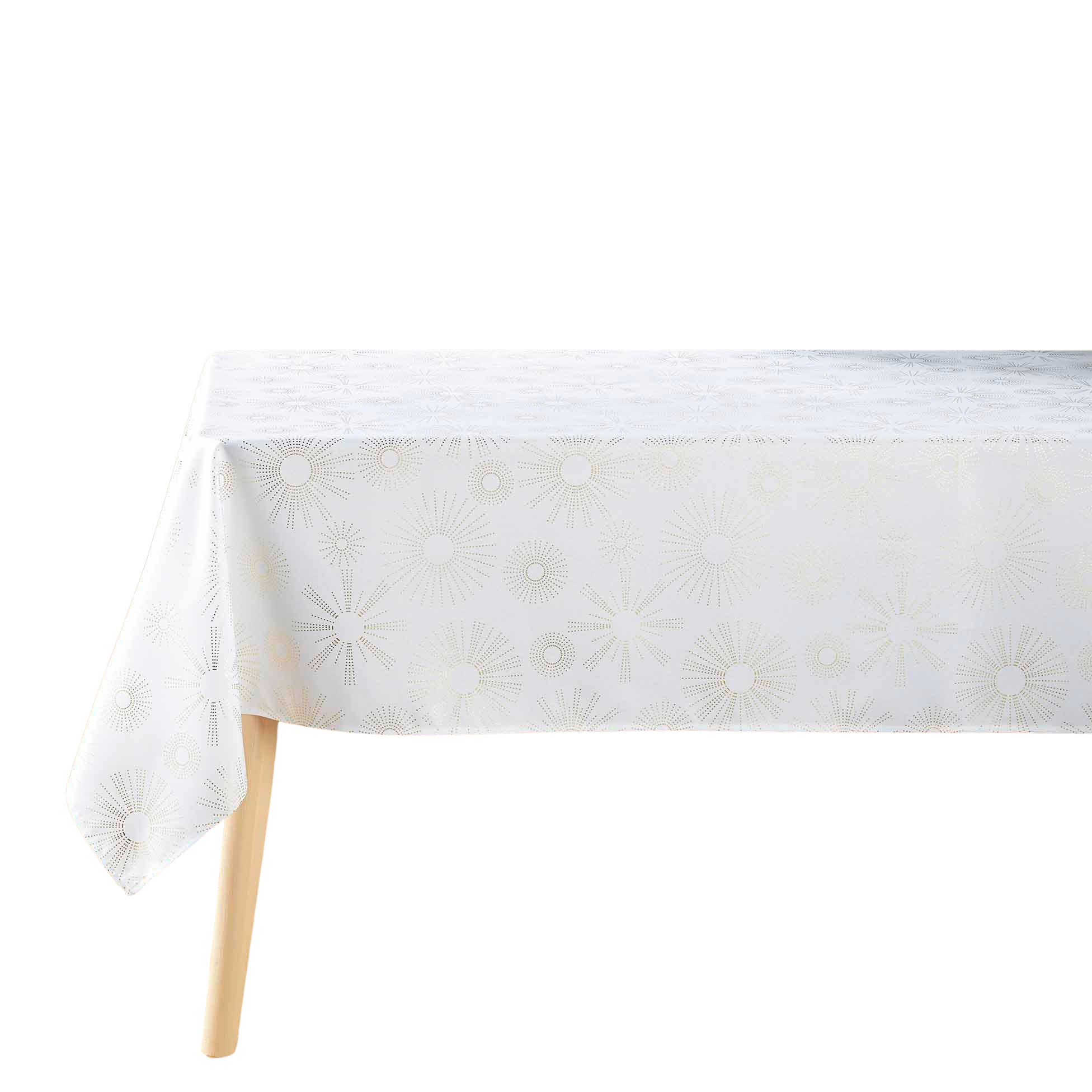 TISCHDECKE Pampille Weiß/Gold - Weiß, Textil (150cm) - Douceur d´intérieur