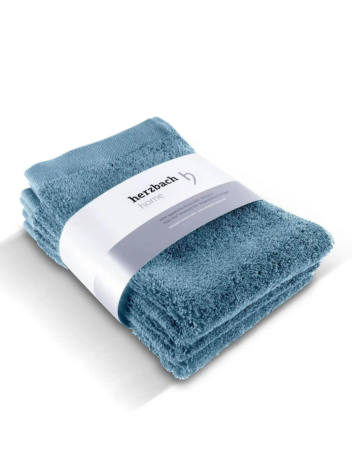 GÄSTEHANDTUCH 3er Set Pura Blau - Blau, Textil (30/50cm) - Herzbach Home