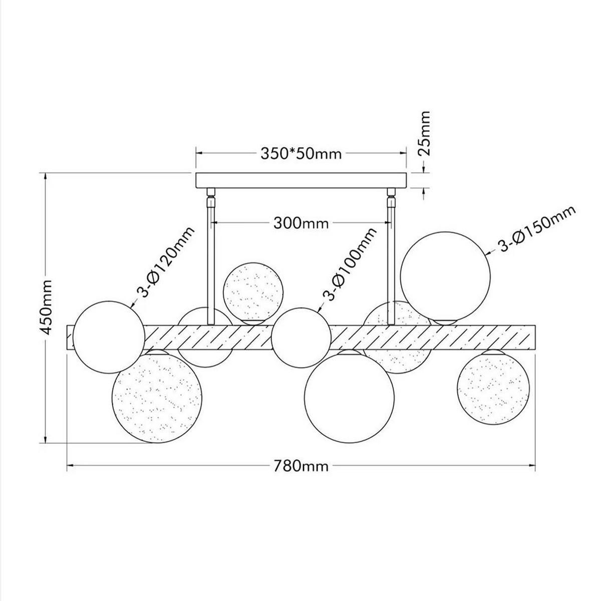 LED-DECKENLEUCHTE RIHA - Schwarz, Holz (78/29/45cm) - Globo Lighting