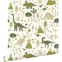 TAPETE Dinosaurier 50 x 900 cm - Grün, Papier (50/0.1cm) - ESTAhome