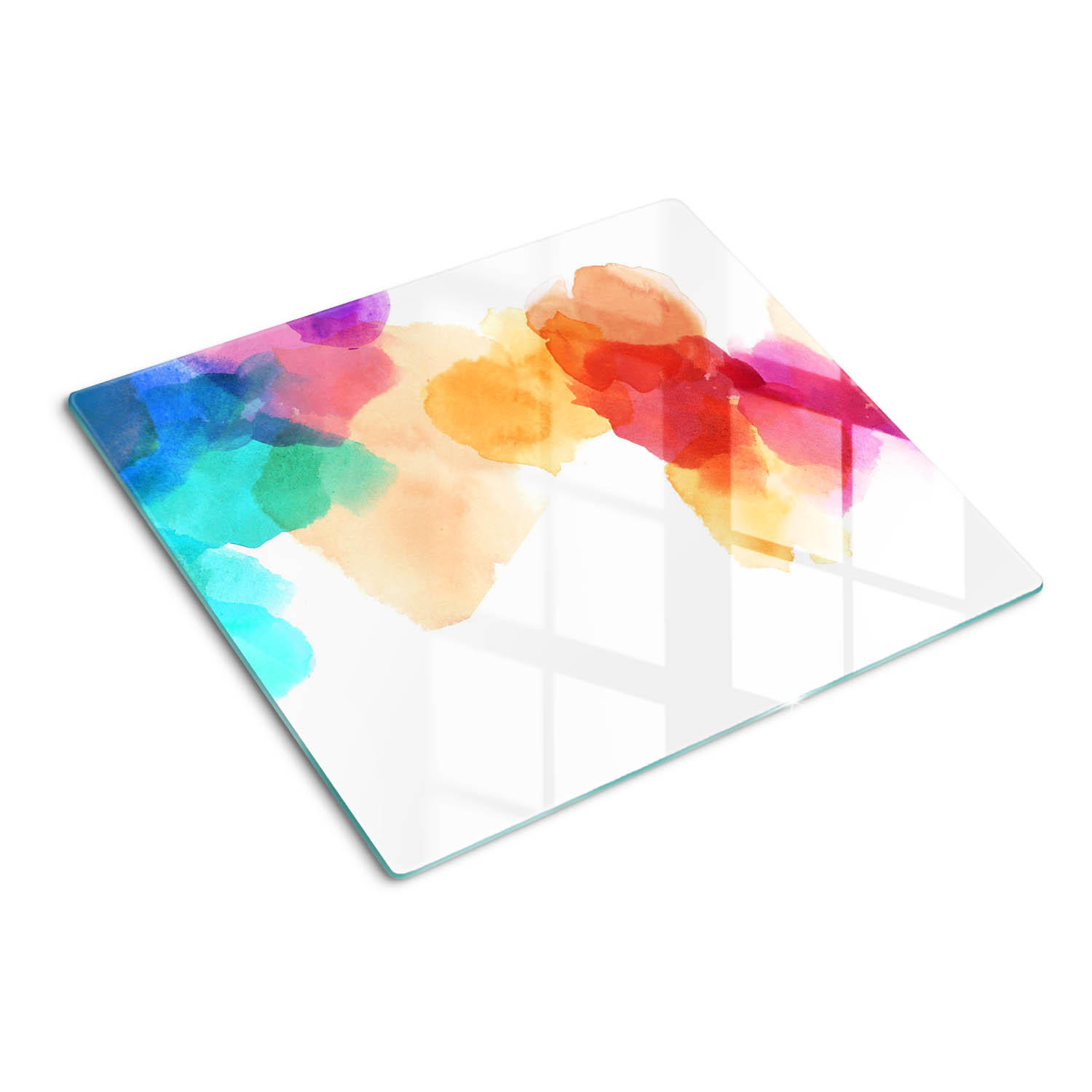 GLASPLATTE 60x52 cm Farbige Flecken - Beige, Glas (60/0.4/52cm) - TULUP