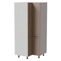 ECKVORRATSSCHRANK Brerra D24N/207 Weiß / RAL 1019 graubeige Matt 90 / 90 / 207cm - Beige/Weiß, Holz/Holzwerkstoff (90/207/90cm) - Feldmann-Wohnen
