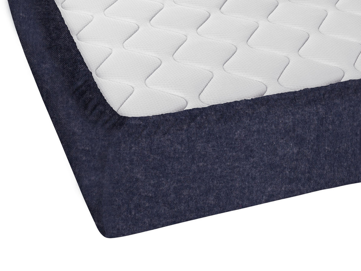 SPANNBETTTUCH Biber Melange UNI marine, 180x200 cm - 200x200 cm - Dunkelblau, Textil (200/200cm) - biberna