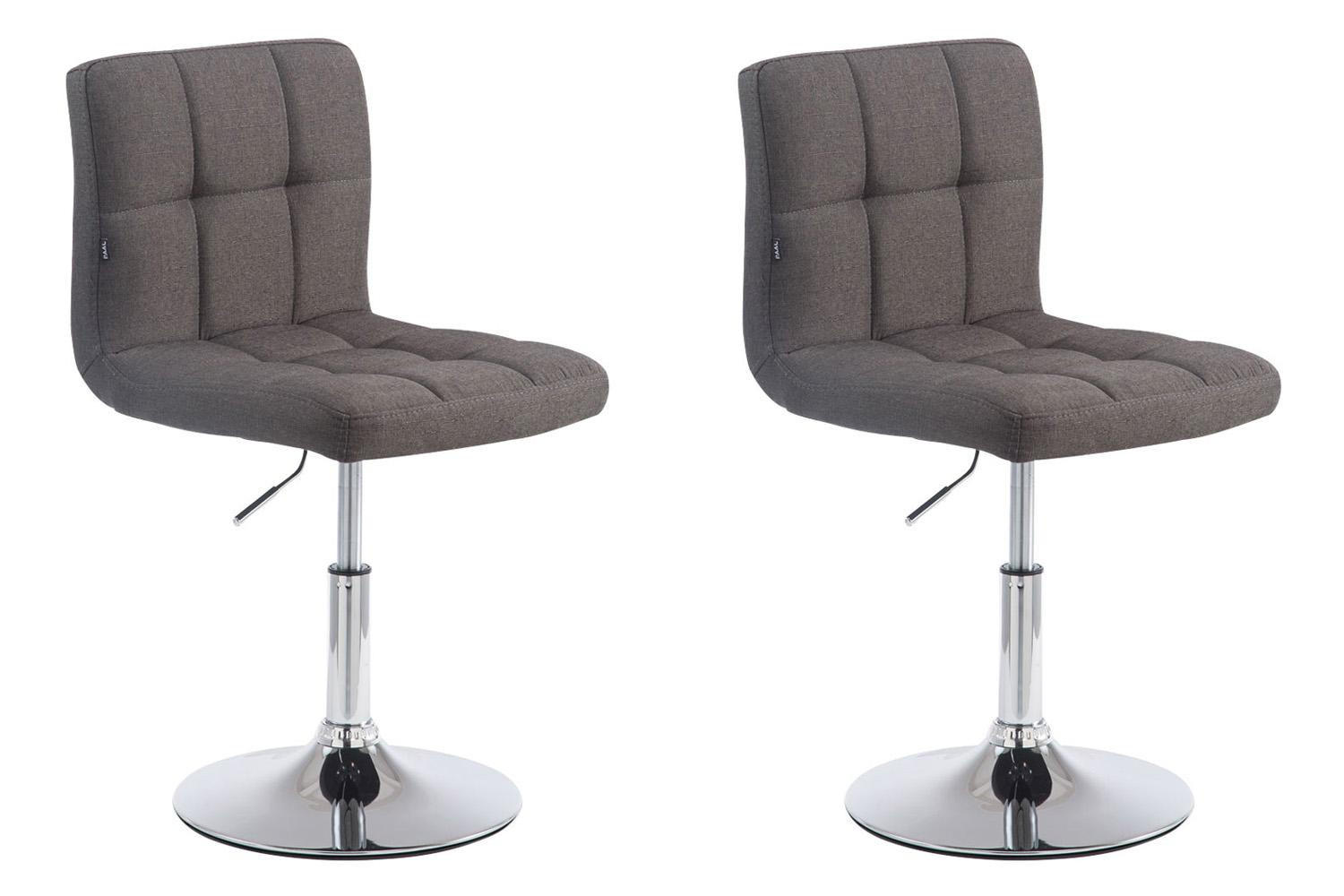 DREHSTUHL 2er Set Stoff dunkelgrau - Chromfarben/Dunkelgrau, Textil/Metall (44/74/49cm) - CLP
