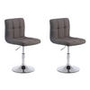 DREHSTUHL 2er Set Stoff dunkelgrau - Chromfarben/Dunkelgrau, Textil/Metall (44/74/49cm) - CLP
