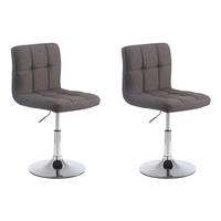 DREHSTUHL 2er Set Stoff dunkelgrau - Chromfarben/Dunkelgrau, Textil/Metall (44/74/49cm) - CLP